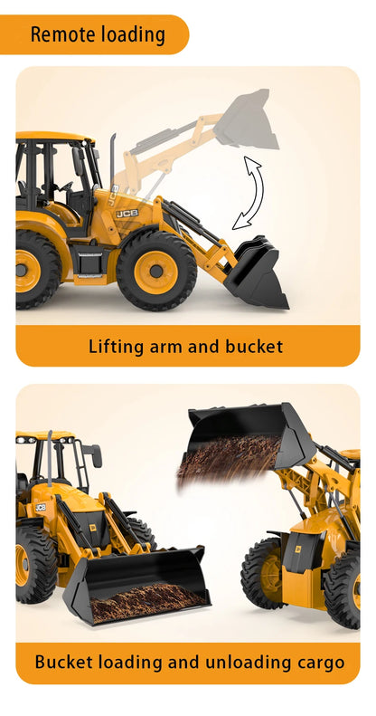 DOUBLE E RC Backhoe Loader | 1:20 Scale Remote Control Excavator | Simulation Construction Vehicle