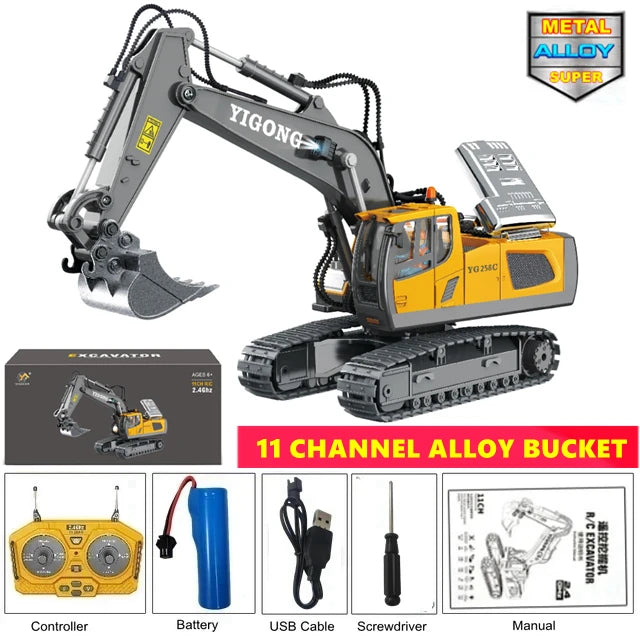 4WD Remote Control Excavator | 1:20 Scale | Simulation Construction Vehicle