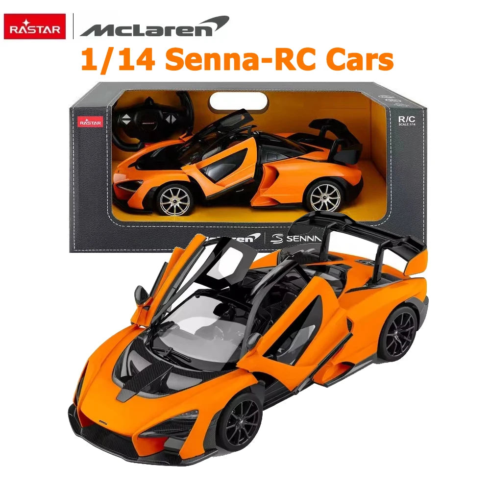 RASTAR Mclaren Senna | 1:14 Scale | RC Replica Sports Car (Orange/Yellow)