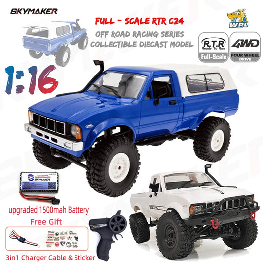 WPL RC Rock Climbing Truck | 1:16 Scale |  4WD Rock Crawler with Lighting