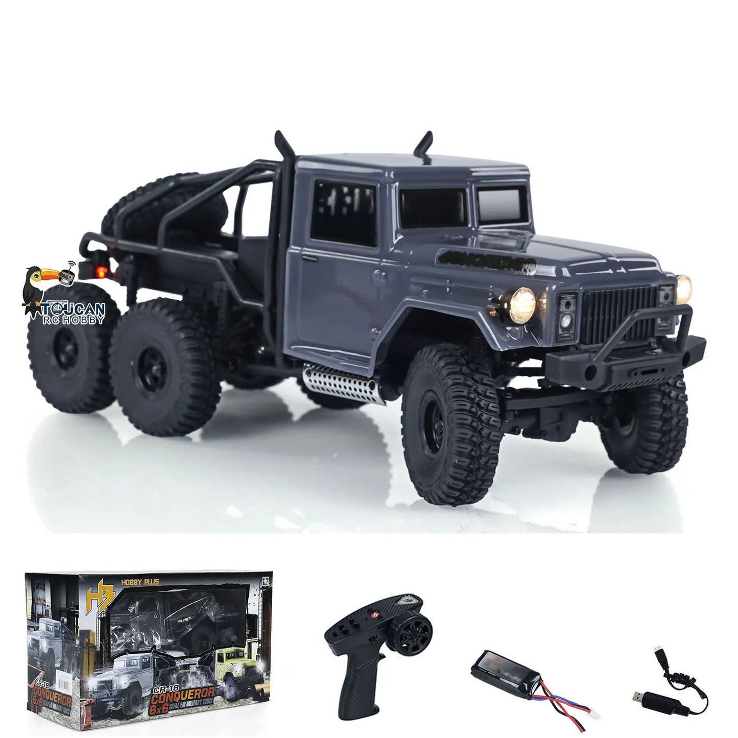 RC 6x6 Military Rock Crawler | 1:18 Scale Remote Control Vehicle